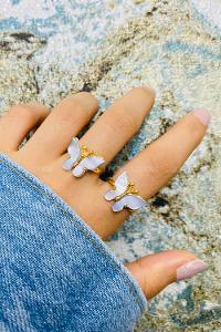 Modalamelif Mavi Kelebek Yüzük