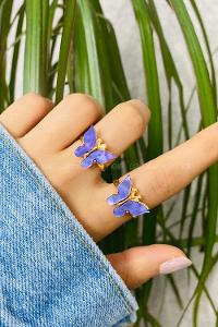 Modalamelif Mor Kelebek Yüzük