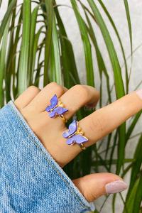 Modalamelif Mor Kelebek Yüzük