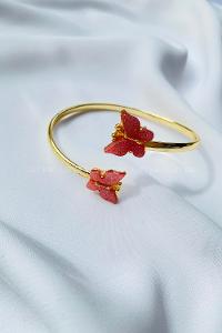 Modalamelif Pembe Kelebek Kelepçe Bileklik