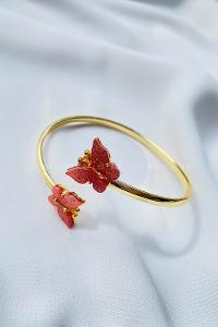 Modalamelif Pembe Kelebek Kelepçe Bileklik