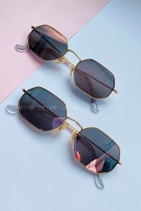 Modalamelif Pudra Siyah Aynalı Cam Mona Gözlük