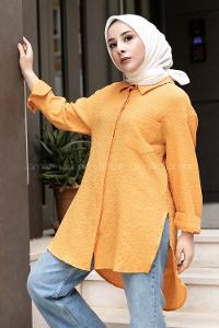Modalamelif Tek Cepli Salaş Gömlek Hardal