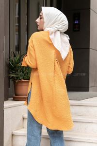 Modalamelif Tek Cepli Salaş Gömlek Hardal