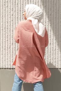 Modalamelif Tek Cepli Salaş Gömlek Pudra