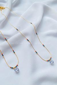 Modalamelif Zarif Detaylı Taş Boncuk Kolye