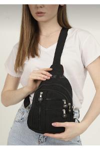 Modalamelif 5 Bölmeli  Omuz Çantası Siyah