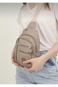 Lamelif 5 Bölmeli  Omuz Çantası Vizon