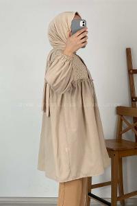 Modalamelif Balon Kol Güpürlü Tunik Taş