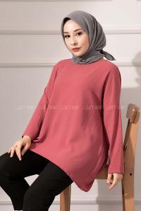 Modalamelif Düşük Kol Ayrobin Bluz Şeker Pembesi