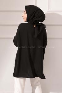 Modalamelif Düşük Kol Ayrobin Bluz Siyah