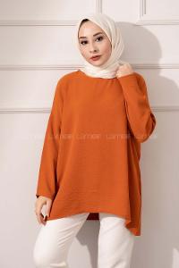 Modalamelif Düşük Kol Ayrobin Bluz Taba