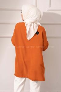 Modalamelif Düşük Kol Ayrobin Bluz Taba