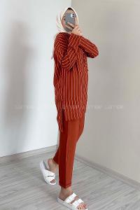 Modalamelif Çizgili İkili Takım Kiremit