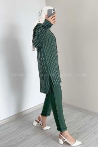 Modalamelif Çizgili İkili Takım Yeşil