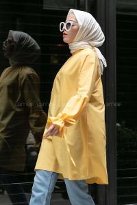 Modalamelif Hakim Yaka Kol Bağlamalı Tunik Sarı