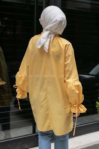 Modalamelif Hakim Yaka Kol Bağlamalı Tunik Sarı