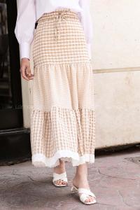 Modalamelif Pötikare Gofre Etek Sütlü Kahve