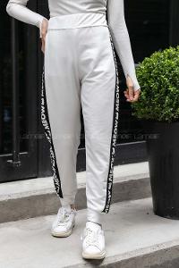 Modalamelif Yanları Baskılı Eşofman Altı Ekru