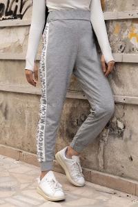 Modalamelif Yanları Baskılı Eşofman Altı Gri