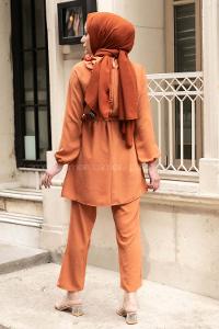 Modalamelif Omuz Fırfırlı İkili Takım Kiremit