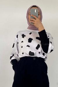 Modalamelif Dalmaçyalı  T-Shirt Siyah Beyaz