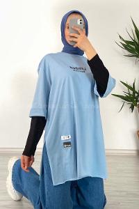 Modalamelif Duble Kol Limited Editıon T-Shirt Açık Mavi