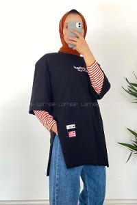 Modalamelif Duble Kol Limited Editıon T-Shirt Siyah