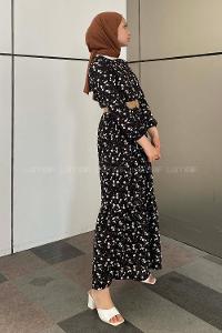 Modalamelif Hasır Kemerli Pegasus Elbise Siyah