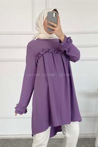 Modalamelif Önü Fırfırlı Tunik Lila