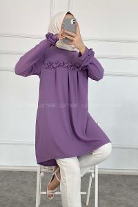 Modalamelif Önü Fırfırlı Tunik Lila