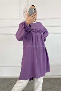 Modalamelif Önü Fırfırlı Tunik Lila