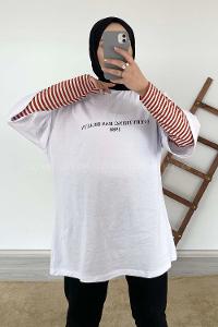 Modalamelif 1980 Baskılı Oversize T-Shirt Beyaz