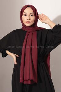 Modalamelif Acı Bordo Pamuk Vual Şal