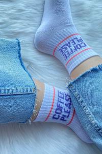 Modalamelif Coffee Soket Çorap Beyaz