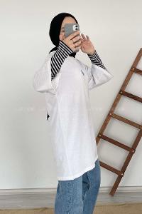 Modalamelif Kaplumbağa Oversize T-Shirt Beyaz