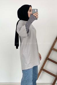 Modalamelif Kaplumbağa Oversize T-Shirt Gri