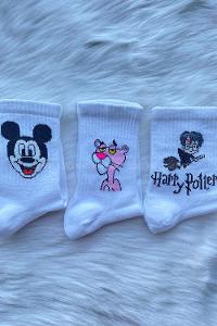 Modalamelif Karakterli Soket Çorap 3lü Beyaz