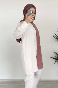 Modalamelif Renk Garnili Gömlek Gül