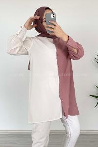 Modalamelif Renk Garnili Gömlek Gül