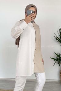 Modalamelif Renk Garnili Gömlek Taş