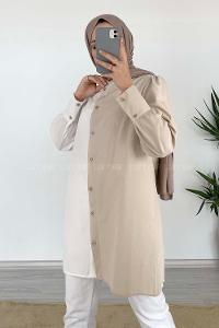 Modalamelif Renk Garnili Gömlek Taş