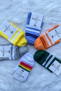 Modalamelif Şerit Çizgili 6lı Kolej Çorap Seti