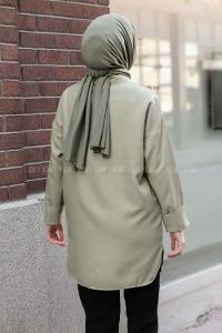 Modalamelif Kapak Cepli Gömlek Çağla Yeşili