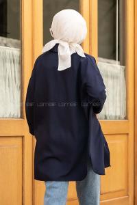 Modalamelif Kapak Cepli Gömlek Lacivert