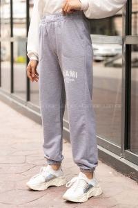 Modalamelif Asimetrik Kesim Şalvar Eşofman Gri