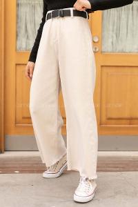 Modalamelif Bol Paça Kesik Jean Taş