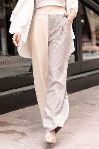 Modalamelif Ekose Garnili Pantolon BeJ-Kahve