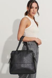 Modalamelif Fermuar Detaylı Omuz Çantası Siyah