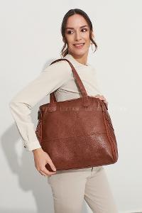 Modalamelif Fermuar Detaylı Omuz Çantası Taba